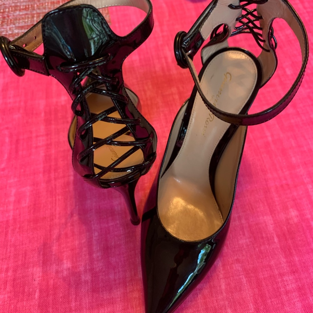 Black Patent leather heels. HOT